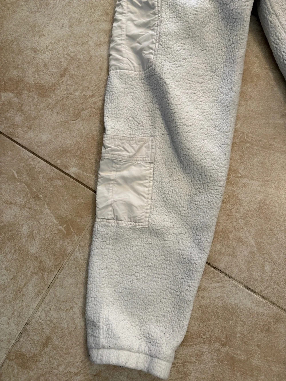 ALO Yoga White Fleece Cozy Jogger Pants for Women Sz m